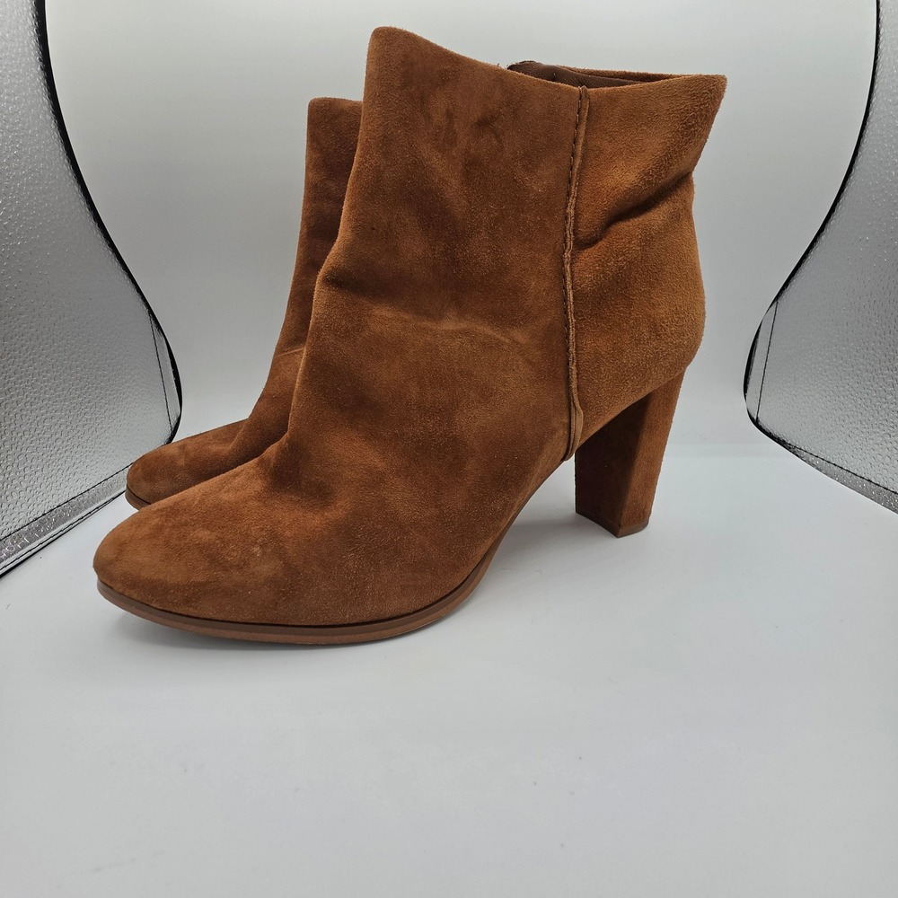 Clarks Laina 85 Fern Women 10 Dark Ochre Suede Block Heel Ankle Boots 26151194